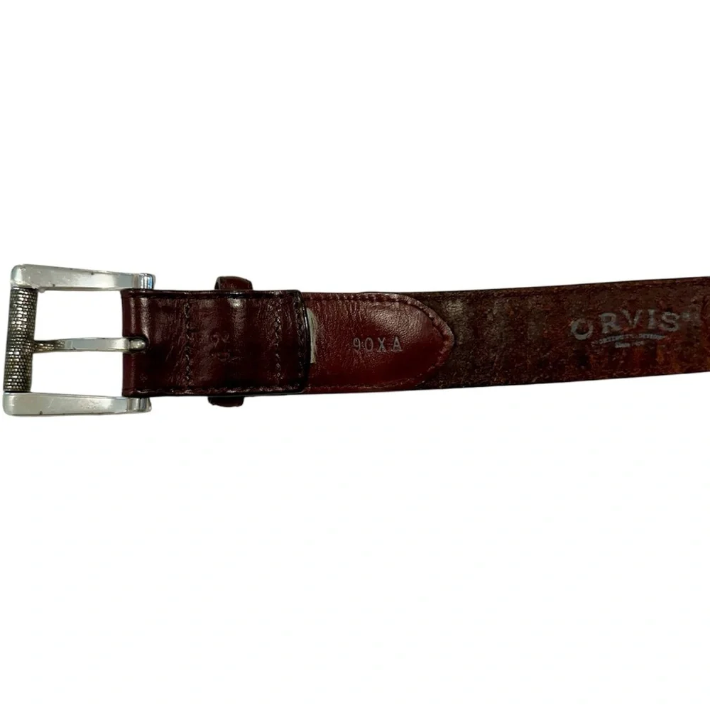 Orvis Women's Woven Braid Detail Brown Leather Belt